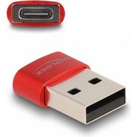 Delock 60050 USB 2.0 Adapter USB Type-A male naar USB Type-C female rood - thumbnail