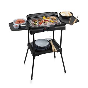 Princess 112250 Elektrische BBQ met zijplanken - 40x25cm - Met en zonder statief te gebruiken - 2200W