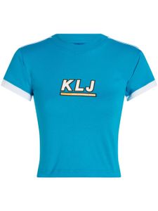 Karl Lagerfeld Jeans t-shirt crop à logo imprimé - Bleu