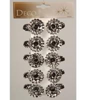 everlands kunstkerstboomkaarshouders zilver10 stuks