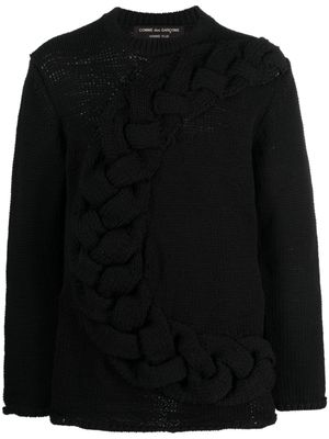 Comme des Garçons Homme Plus pull en maille torsadée - Noir