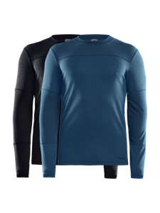 Craft Core Dry ondershirt 2-pack lange mouw zwart/blauw heren L