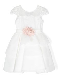 Mimilù robe en tulle à appliqué fleur - Blanc