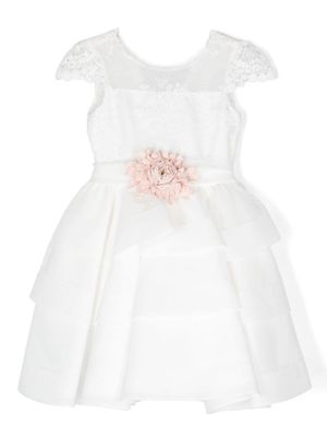 Mimilù robe en tulle à appliqué fleur - Blanc