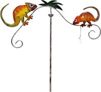 Windspinner Kameleon op een stok á 130cm metaal Multi Color, Ø 66 cm