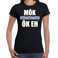 Mok ok eh met vlag Zeeland t-shirts Zeeuws dialect zwart voor dames