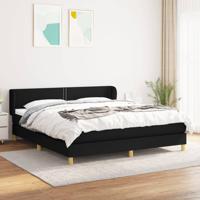 Boxspring met matras stof zwart 160x200 cm