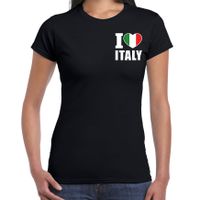 I love Italy t-shirt Italie zwart op borst voor dames - thumbnail