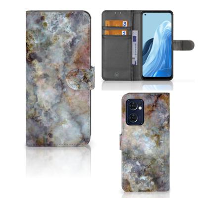 OPPO Find X5 Lite | Reno 7 5G | Bookcase | Marmer Grijs | Portemonnee hoesje
