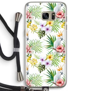Gele kuif: Samsung Galaxy S7 Edge Transparant Hoesje met koord