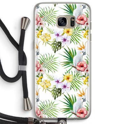 Gele kuif: Samsung Galaxy S7 Edge Transparant Hoesje met koord
