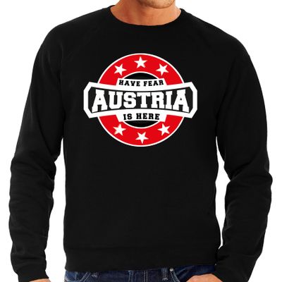 Have fear Austria is here / Oostenrijk supporter sweater zwart voor heren Have fear Austria is here / Oostenrijk supporter sweater zwart voor heren