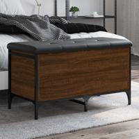 Opbergbankje 82x42x45 cm bewerkt hout bruin eikenkleur