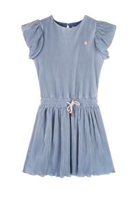 NoNo zomer jurk meisjes - vintage denim blauw - plissee - Miron