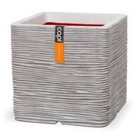 Pot vierkant Rib NL 50x50x50 Ivoor - Capi europe