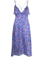 ISABEL MARANT robe mi-longue Presly à fleurs - Bleu - thumbnail