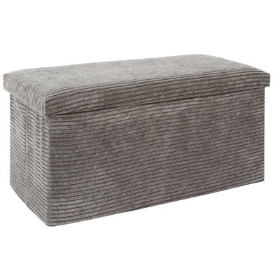 Hocker/poef - opvouwbaar - taupe - Cocoonen - MDF/polyester - 76 x 38 cm