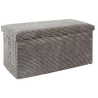 Hocker/poef - opvouwbaar - taupe - Cocoonen - MDF/polyester - 76 x 38 cm
