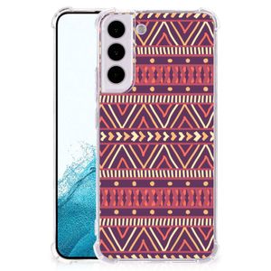 Samsung Galaxy S22 Doorzichtige Silicone Hoesje Aztec Paars