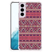 Samsung Galaxy S22 Doorzichtige Silicone Hoesje Aztec Paars - thumbnail