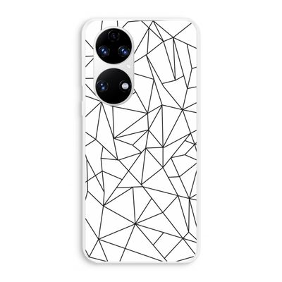 Geometrische lijnen zwart: Huawei P50 Transparant Hoesje