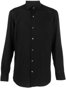 Zegna chemise en coton mélangé à col italien - Noir