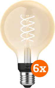 Philips Hue Filamentlamp White Globe E27 6-pack