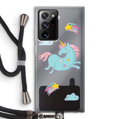 Vliegende eenhoorn: Samsung Galaxy Note 20 Ultra / Note 20 Ultra 5G Transparant Hoesje met koord