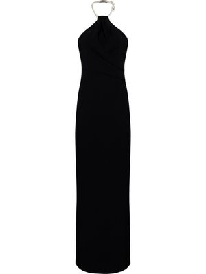 Solace London robe longue Riva à ornements en cristal - Noir