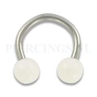 Circulair barbell 1.6 mm acryl wit