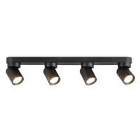 Moderne LED Rond Opbouwspot Swing - Zwart - 60/10/10cm - 4 lichts plafondspot - gemaakt van metaal - voor Woonkamer en Slaapkamer