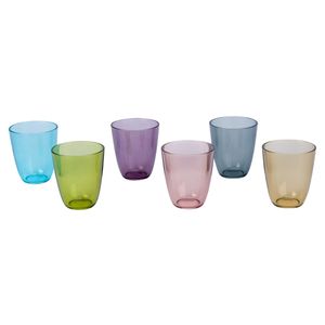 6x Stuks gekleurde waterglazen/drinkglazen Cosy Moments 310 ml   -