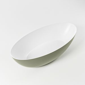 Vrijstaand bad Mondiaz Float | 170x80 cm | Solid surface | Ovaal | Army - Talc
