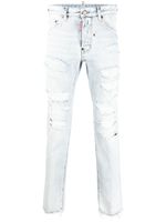 DSQUARED2 jean à effet usé - Bleu