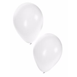 Bellatio Decorations ballonnen - 10x stuks - wit - 27 cm - verjaardag - feestartikelen