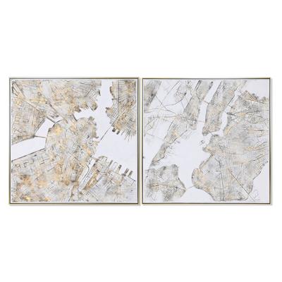 Schilderij Home ESPRIT Stad Loft 102 x 4,5 x 102 cm (2 Stuks)