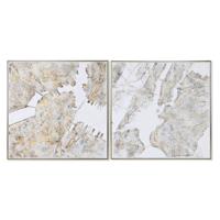 Schilderij Home ESPRIT Stad Loft 102 x 4,5 x 102 cm (2 Stuks)
