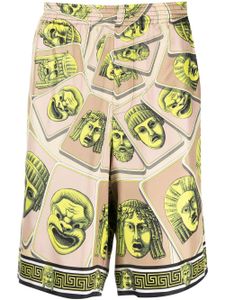 Versace short Le Maschere en soie - Vert