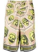 Versace short Le Maschere en soie - Vert - thumbnail