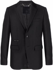 Philipp Plein blazer Crystal Skull à simple boutonnage - Noir