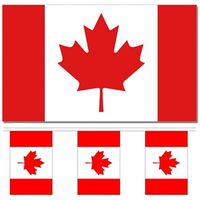 Landen vlaggen versiering set - Canada - Vlag 90 x 150 cm en vlaggenlijn 3 meter - thumbnail