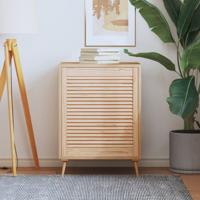 VidaXL Kastdeur met lamellen 69x59,4 cm massief grenenhout