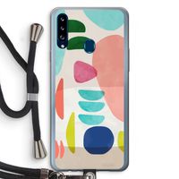 Bold Rounded Shapes: Samsung Galaxy A20s Transparant Hoesje met koord