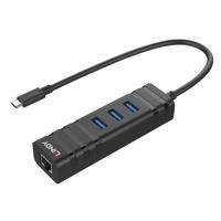 USB-HUB LINDY 43249 Zwart