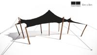 Stretchtent 6x6 zwart - Nomadik stretch