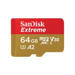 SanDisk Extreme microSDXC 64 GB geheugenkaart UHS-I U3, Class 10, V30, A2, incl. Adapter