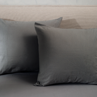 2-Pack Kussensloop Flanel - Antraciet - Fresh And Co - - Katoen Flanel - Dekbed-Discounter.nl