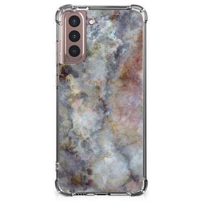 Samsung Galaxy S21 Plus Anti-Shock Hoesje Marmer Grijs Samsung Galaxy S21 Plus Anti-Shock Hoesje Marmer Grijs
