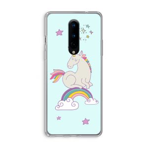 Regenboog eenhoorn: OnePlus 8 Transparant Hoesje