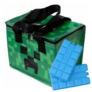 Puckator Kleine lunch koeltas met 2x koelelement - Minecraft print - 4,4 liter